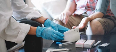 podiatrist conducting advanced wound assessment on foot at podiatrist near you